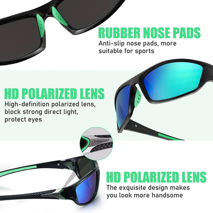 4 Pairs Men Polarized Sunglasses with UV Protection Driving Glasses Sports for Sport Outdoor Activities