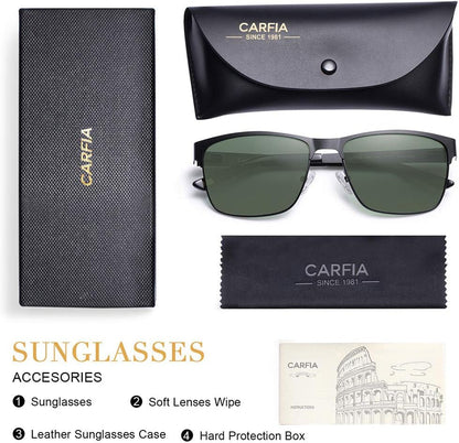 Metal Mens Sunglasses Polarized UV400 Protection for Driving Fishing Hiking Golf Everyday Use CA5225