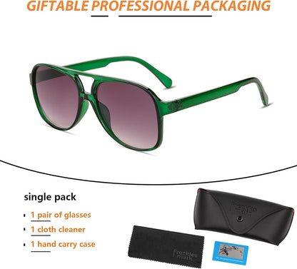 Vintage Retro 70S Sunglasses for Women Men Classic Large Square Aviator Trendy Glasses