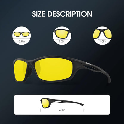 Polarized Sports Sunglasses for Men Women Running Cycling Fishing Golf Driving Shades Sun Glasses Tr90