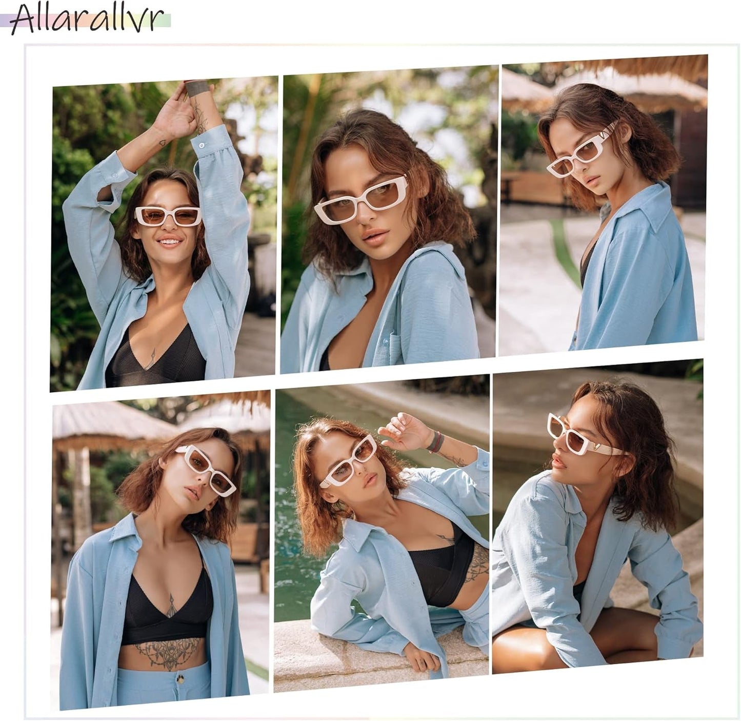 Rectangle Sunglasses for Women 90S Retro Trendy Y2K Classical Vintage Square Shades AR82037
