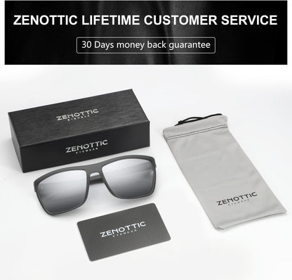 Polarized Sunglasses for Men Lightweight TR90 Frame UV400 Protection Square Sun Glasses