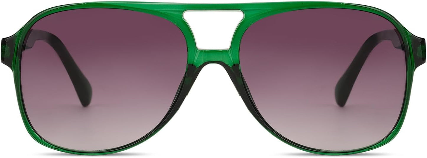 Vintage Retro 70S Sunglasses for Women Men Classic Large Square Aviator Trendy Glasses
