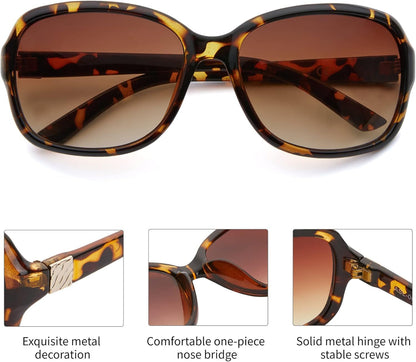 2 Pack Classic Vintage Sunglasses for Women Men,Fashion Sun Shades Glasses with UV400 Protection - WORLD TIME VISITS
