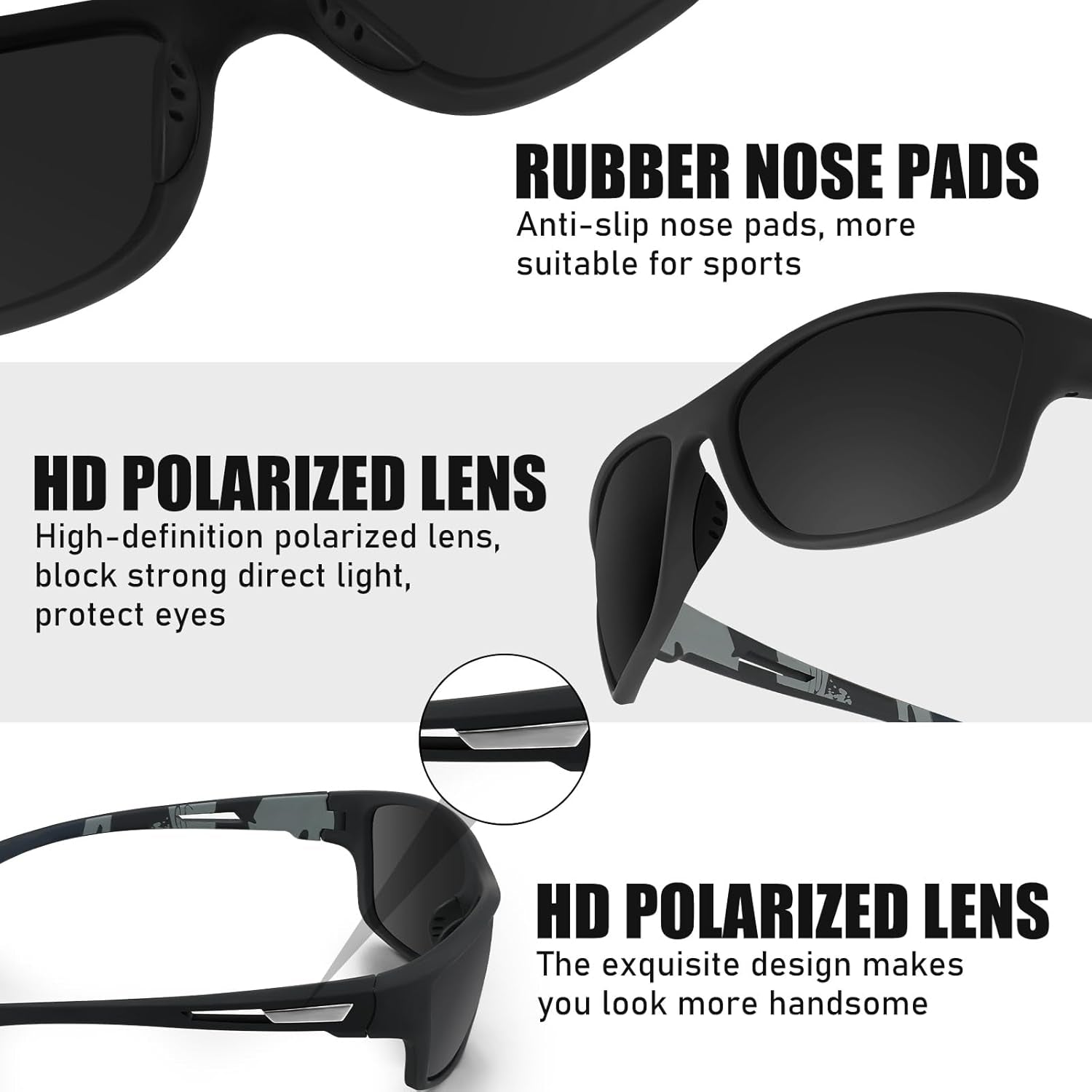 4 Pairs Men Polarized Sunglasses with UV Protection Driving Glasses Sports for Sport Outdoor Activities - WORLD TIME VISITS