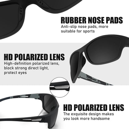 4 Pairs Men Polarized Sunglasses with UV Protection Driving Glasses Sports for Sport Outdoor Activities - WORLD TIME VISITS