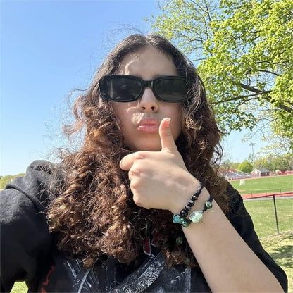 4 Pieces Retro Vintage Sunglasses Small Square Rectangle 90S Glasses Trendy Y2K for Women Aesthetic Accessories