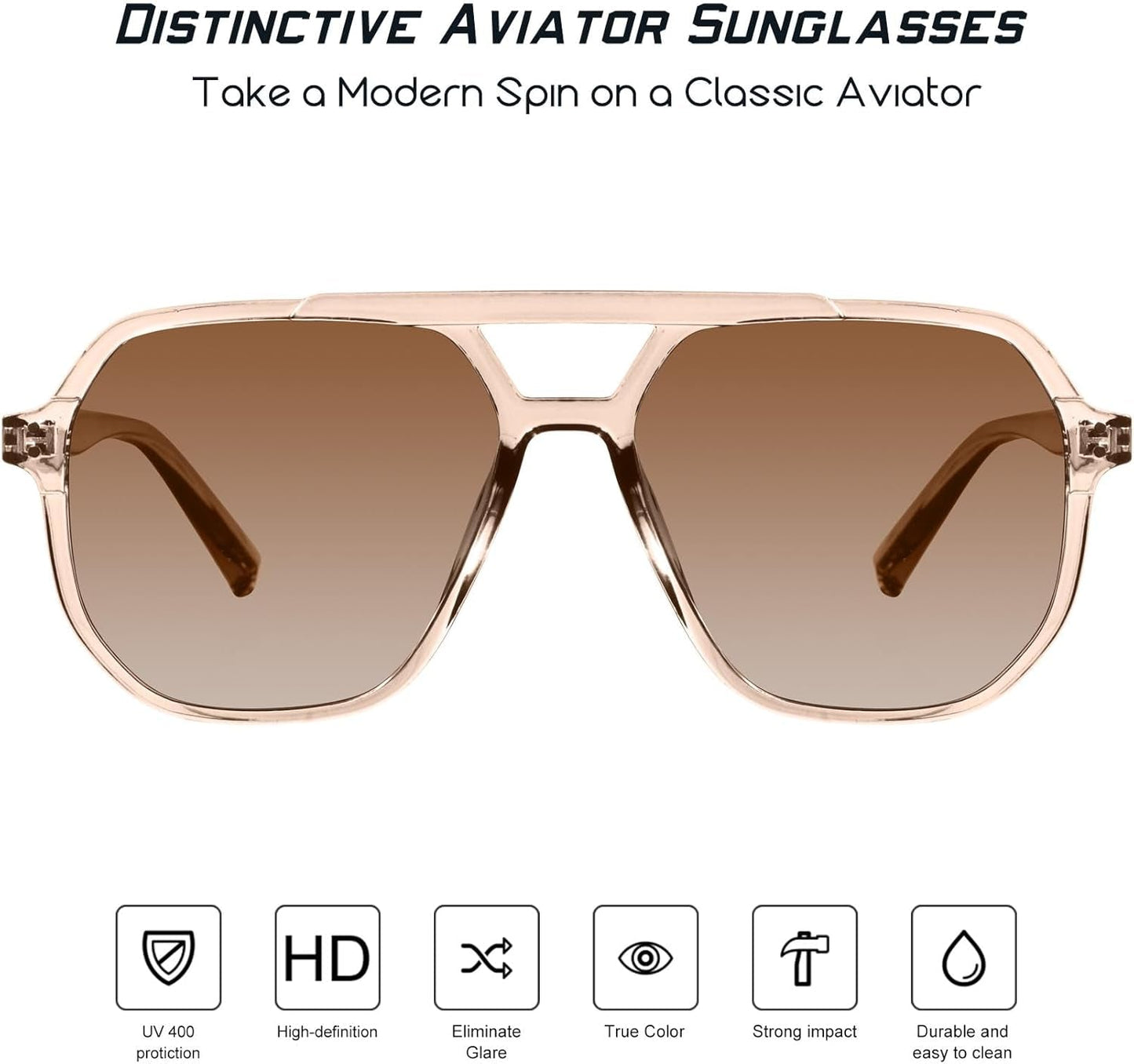 Oversized Aviator Sunglasses for Women and Men with Polarized Lens MS52243