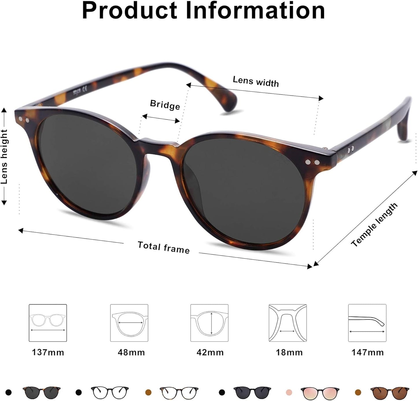 Small round Classic Polarized Sunglasses for Women Men Vintage Style UV400 Lens SJ2113