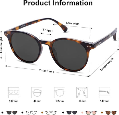 Small round Classic Polarized Sunglasses for Women Men Vintage Style UV400 Lens SJ2113