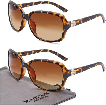 2 Pack Classic Vintage Sunglasses for Women Men,Fashion Sun Shades Glasses with UV400 Protection - WORLD TIME VISITS
