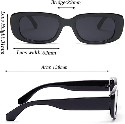 4 Pieces Retro Vintage Sunglasses Small Square Rectangle 90S Glasses Trendy Y2K for Women Aesthetic Accessories