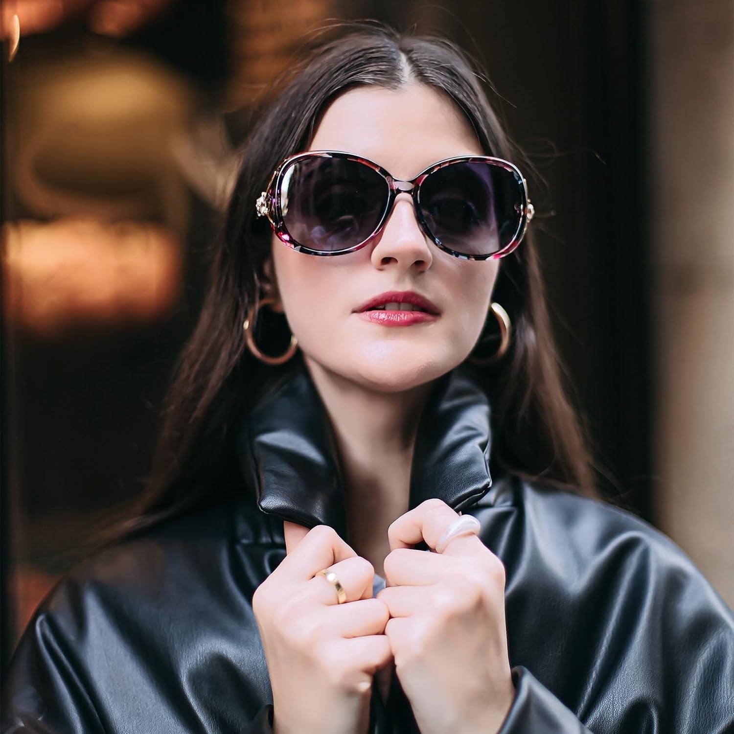 Sunglasses for Women Trendy Polarized Sunglasses Oversized Big Sun Glasses Ladies Shades UV Protection - WORLD TIME VISITS