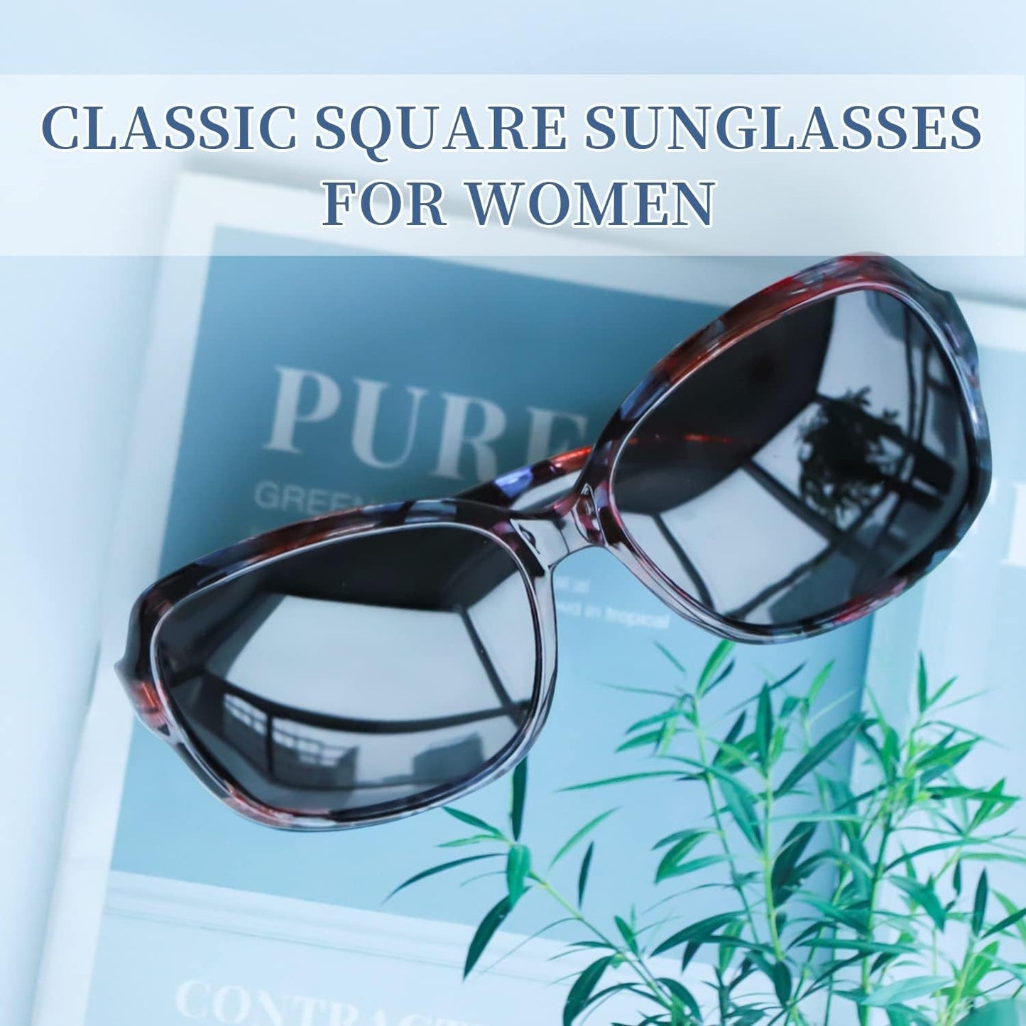 Small Wrap Sunglasses for Women | Lightweight Square Frame with 100% UV400 | Polarized Shade for Womens - WORLD TIME VISITS