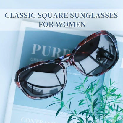 Small Wrap Sunglasses for Women | Lightweight Square Frame with 100% UV400 | Polarized Shade for Womens - WORLD TIME VISITS