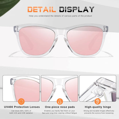 Sunglasses Womens Polarized Sunglasses for Women Trendy Designer Mirrored Sunglasses UV400 Protection Sun Glasses