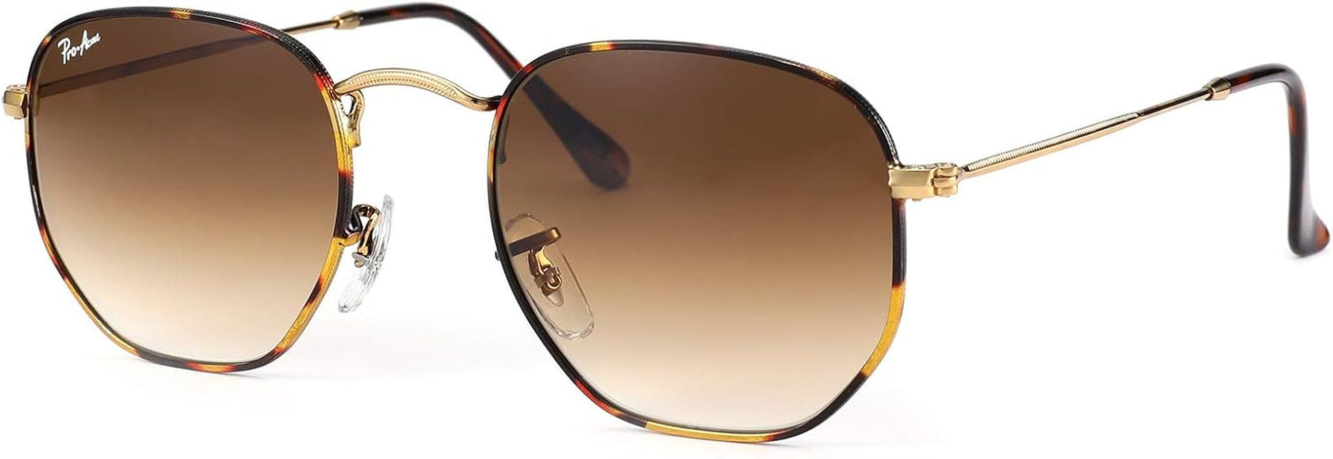 Small Square Sunglasses for Women Men 100% Real Glass Lens Hexagonal Frame - WORLD TIME VISITS