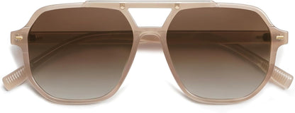 Retro Trendy Aviator Polarized Sunglasses Men Women Vintage 70S Square Stylish Frame Sun Glasses SJ2283