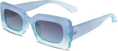 Retro 90S Nude Rectangle Sunglasses Womens Mens Trendy Chunky Glasses