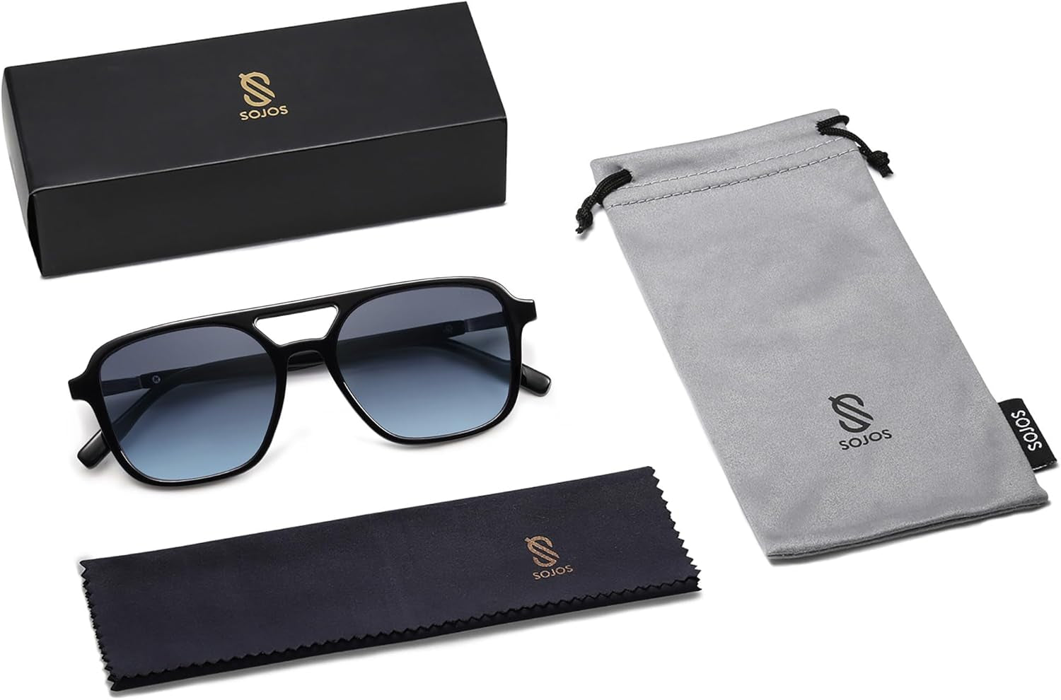 Retro Aviator Sunglasses for Women Men,Trendy Rectangle Womens Mens Shades Sun Glasses SJ2202 - WORLD TIME VISITS