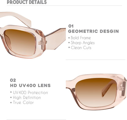 Trendy Rectangle Sunglasses for Women Men-Goulding - WORLD TIME VISITS