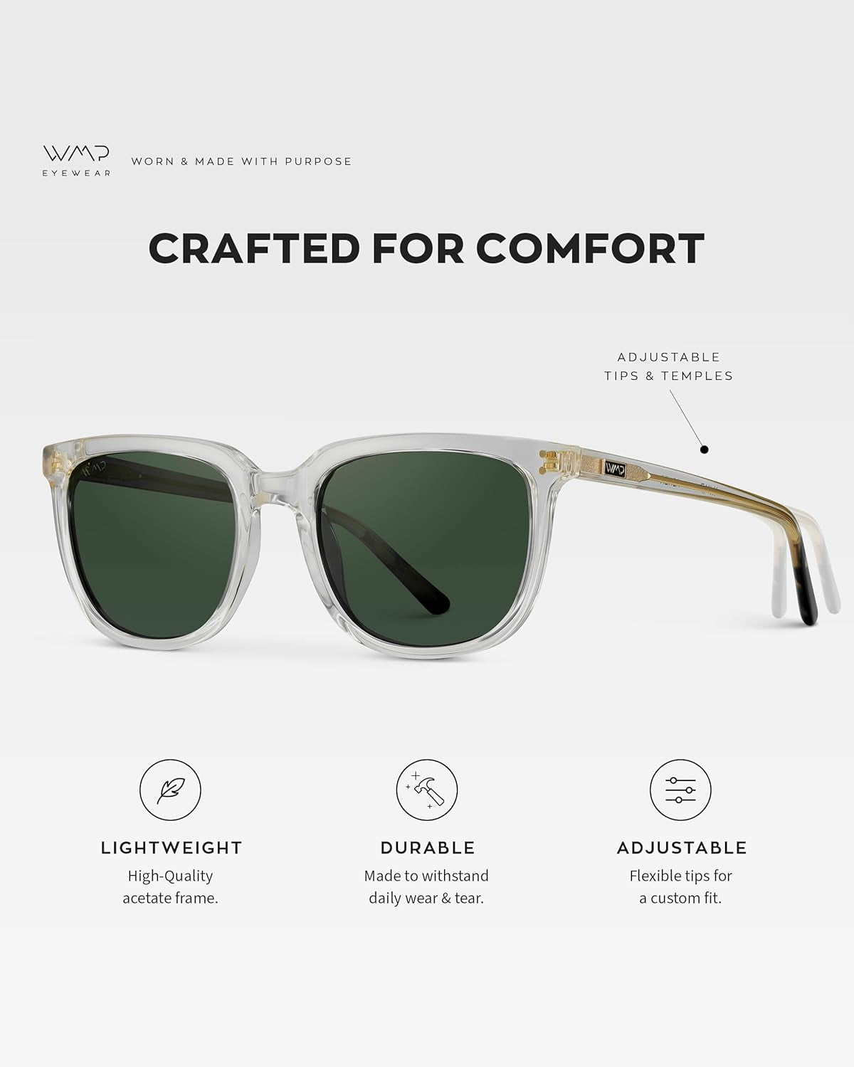 Polarized Classic Retro Flat Square Unisex Sunglasses - WORLD TIME VISITS