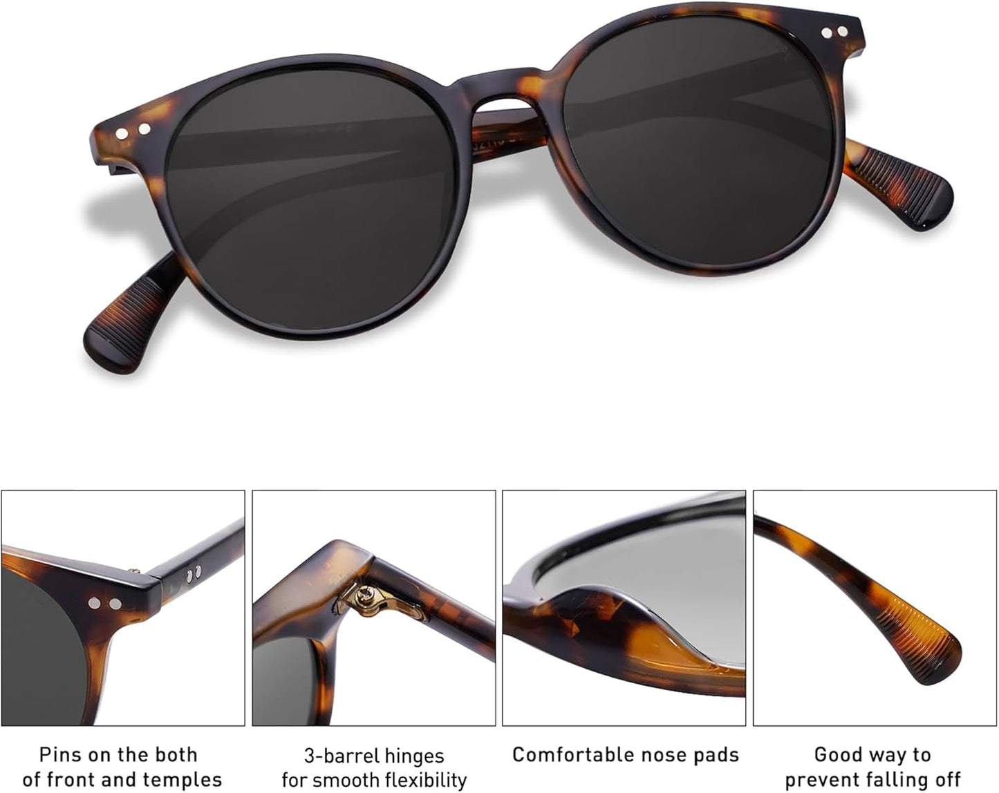 Small round Classic Polarized Sunglasses for Women Men Vintage Style UV400 Lens SJ2113