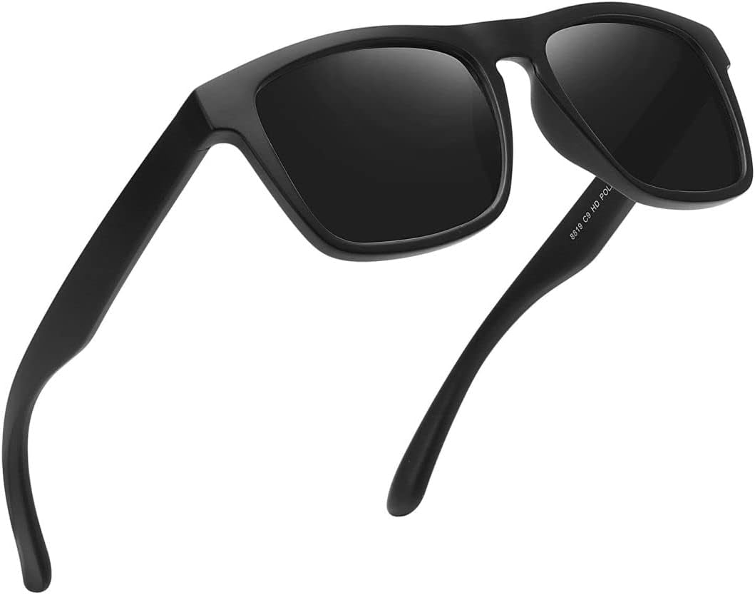 Polarized Sunglasses for Men Women UV Protection Square Frame Sport Fishing Driving Sunglasses - WORLD TIME VISITS