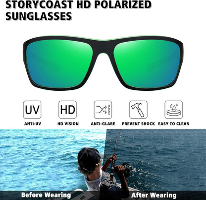 Polarized Sports Sunglasses for Men Women Unbreakable Frame Cycling Fishing Driving - WORLD TIME VISITS
