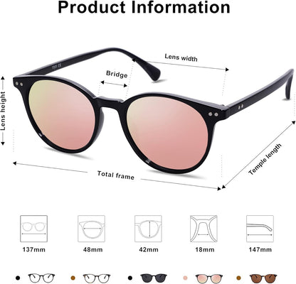 Small round Classic Polarized Sunglasses for Women Men Vintage Style UV400 Lens SJ2113