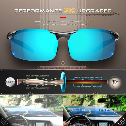 Men'S Fashion Driving Polarized Sunglasses for Men - Al-Mg Metal Ultralight Frame