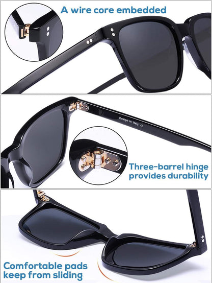 Polarized Men'S Sunglasses UV400 Protection for Driving Fishing Hiking Golf Outdoor Sport Glasses