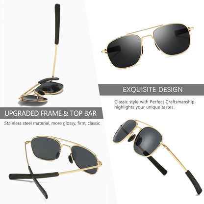 Men'S Military Style Polarized Pilot Aviator Sunglasses Bayonet Temples - WORLD TIME VISITS