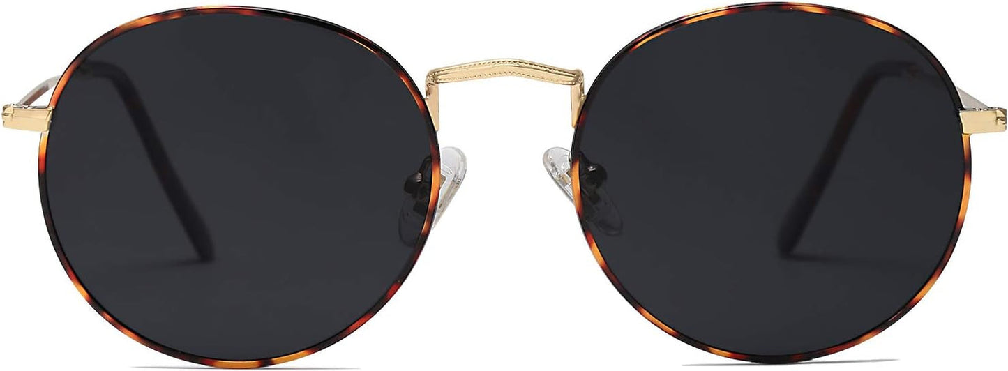 Small round Polarized Sunglasses for Women Men Classic Vintage Retro Shades UV400 - WORLD TIME VISITS