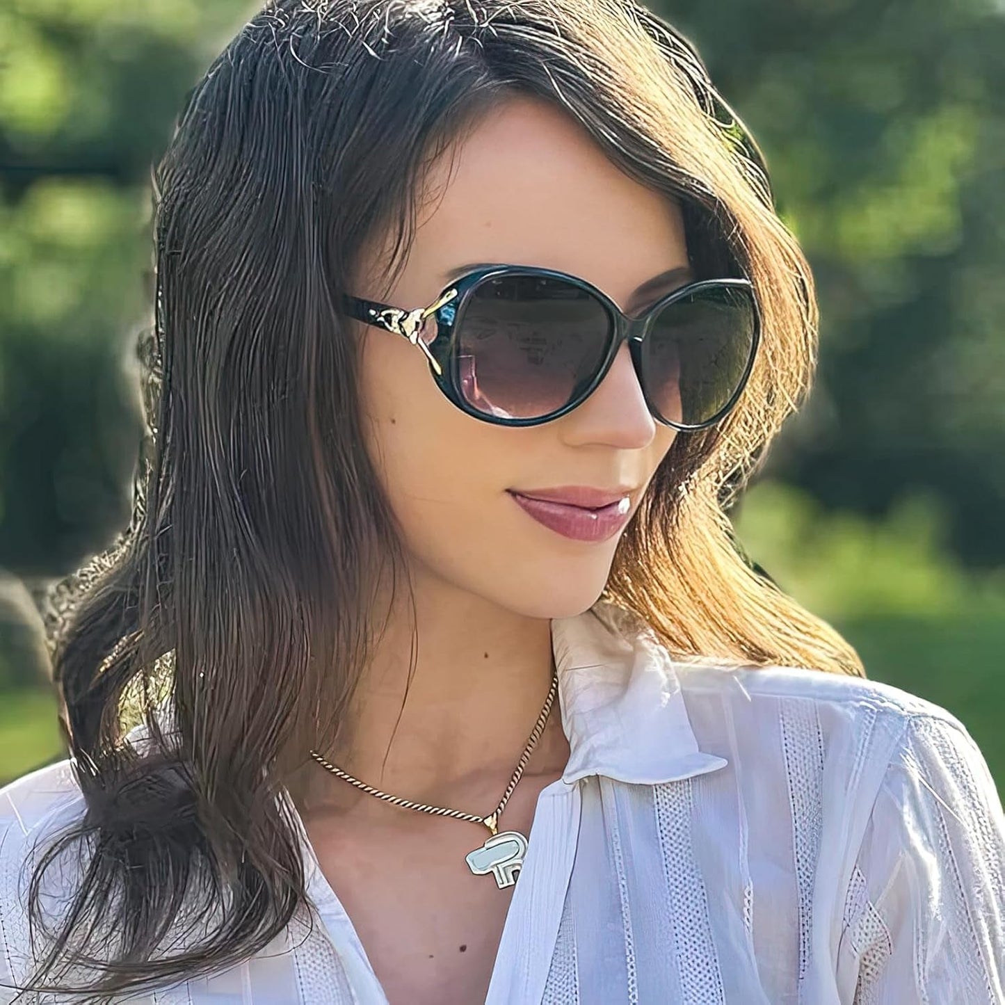 Sunglasses for Women Trendy Polarized Sunglasses Oversized Big Sun Glasses Ladies Shades UV Protection - WORLD TIME VISITS