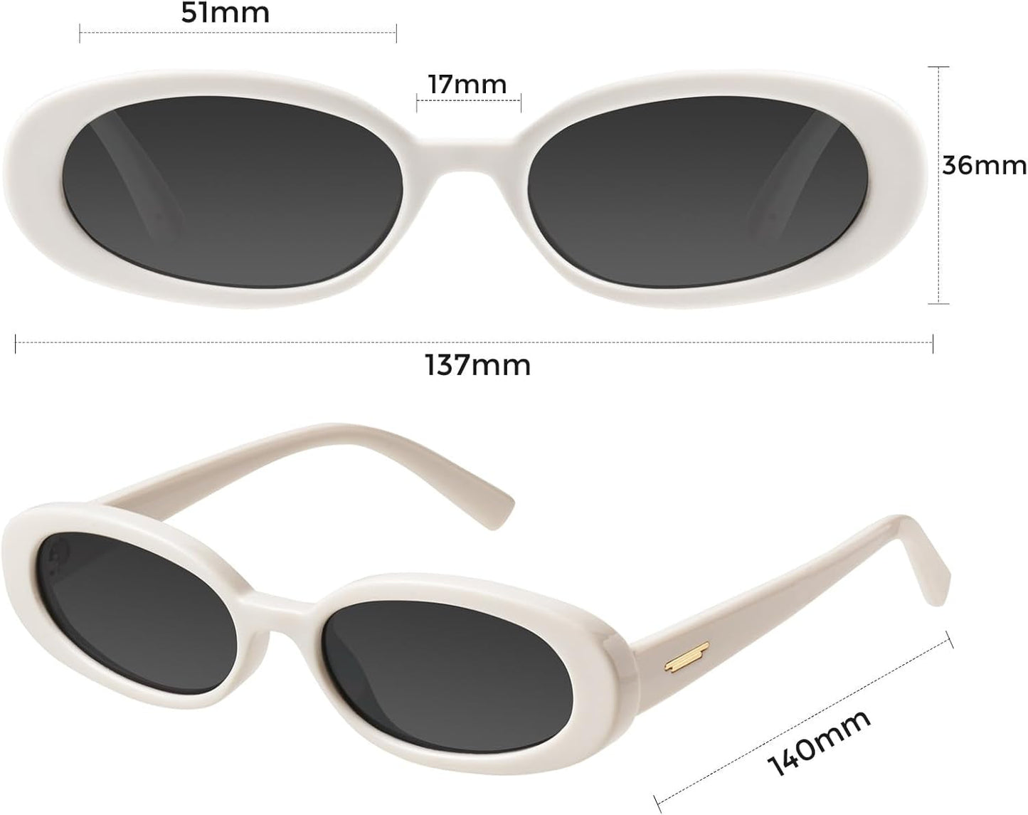 Retro Tiny Oval Sunglasses for Women with Small Face Narrow Style MS52360