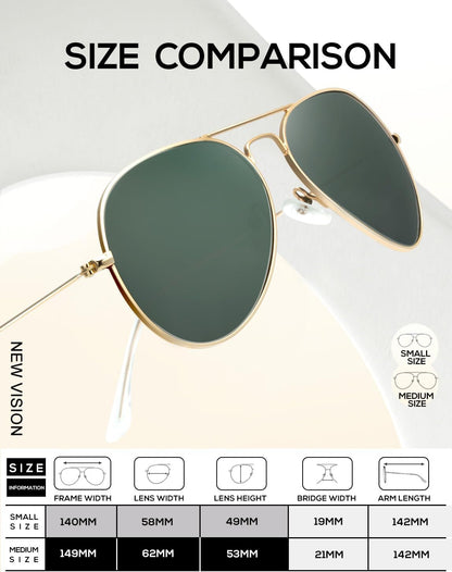 Classic Aviator Sunglasses for Men Women Driving Sun Glasses Polarized Lens UV Blocking