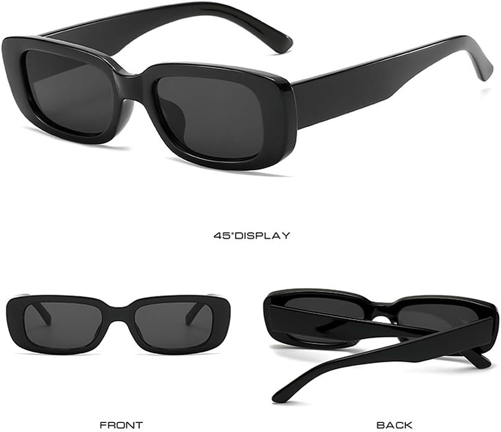 4 Pieces Retro Vintage Sunglasses Small Square Rectangle 90S Glasses Trendy Y2K for Women Aesthetic Accessories