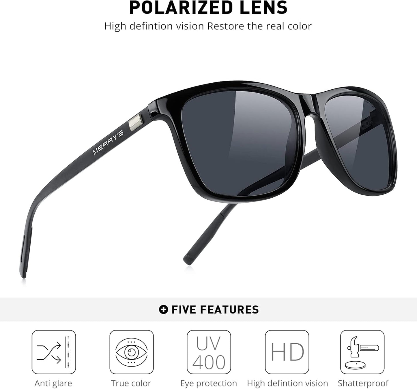 Unisex Polarized Aluminum Sunglasses Vintage Sun Glasses for Men/Women S8286