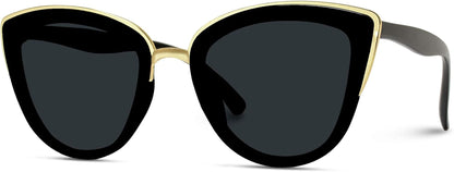 Womens Cat Eye Mirrored Reflective Lenses Oversized Cateyes Sunglasses