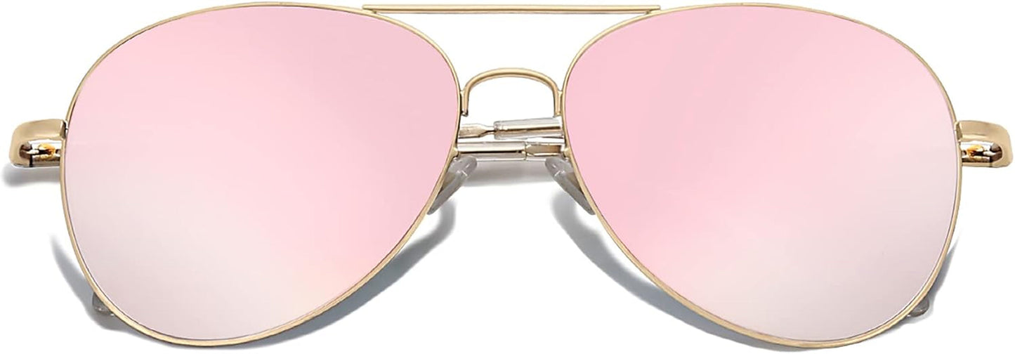 Classic Aviator Sunglasses for Women Men Metal Spring Hinges SJ1030