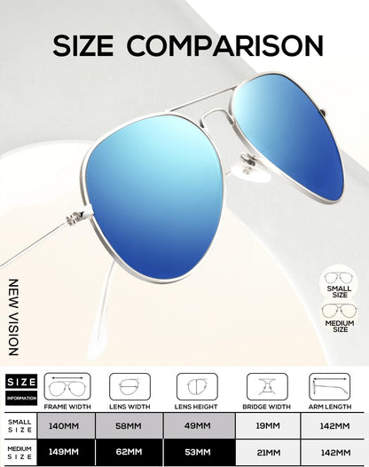 Classic Aviator Sunglasses for Men Women Driving Sun Glasses Polarized Lens UV Blocking