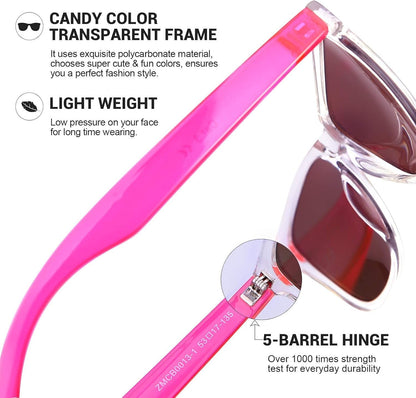 Sunglasses Womens,Classic Square Frame UV400 Mirrored Lens,Sunglasses Fit for Beach,Vacation,Driving