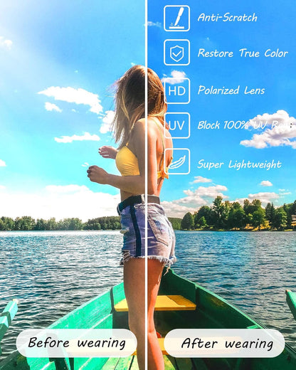 Polarized Sunglasses for Women, Square Mirrored Trendy Shades with UV Protection Reduce Glare Sun Glasses - WORLD TIME VISITS