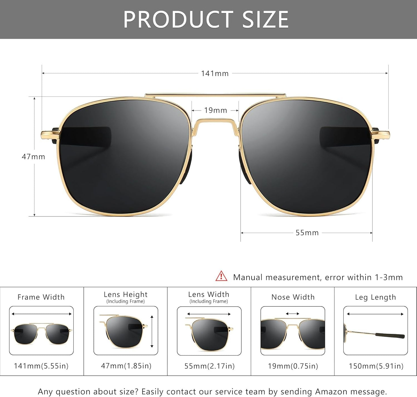 Men'S Military Style Polarized Pilot Aviator Sunglasses Bayonet Temples - WORLD TIME VISITS