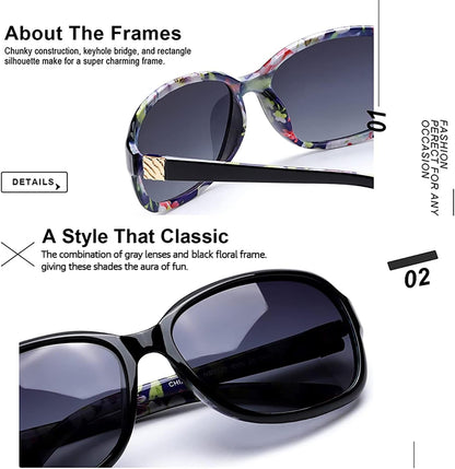 Small Wrap Sunglasses for Women | Lightweight Square Frame with 100% UV400 | Polarized Shade for Womens - WORLD TIME VISITS