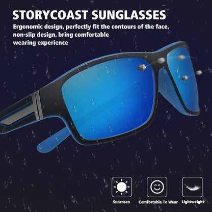 Polarized Sports Sunglasses for Men Women Unbreakable Frame Cycling Fishing Driving - WORLD TIME VISITS