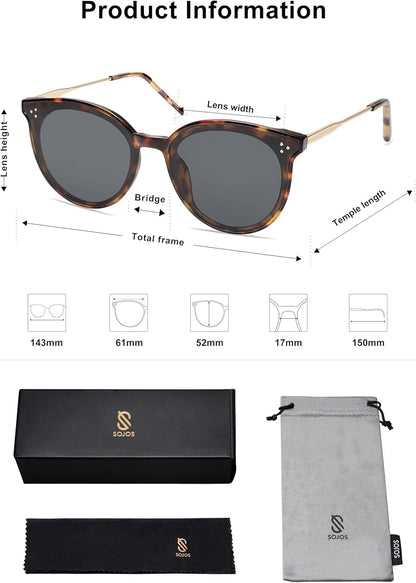 Classic Trendy round Sunglasses Womens Mens Oversized Large Shades UV400 Vacation Sunnies SJ2068