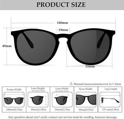 Vintage round Polarized Sunglasses for Women Men Classic Retro Trendy Designer Style Sun Glasses UV400 Protection