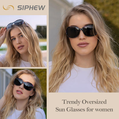 Small Wrap Sunglasses for Women | Lightweight Square Frame with 100% UV400 | Polarized Shade for Womens - WORLD TIME VISITS